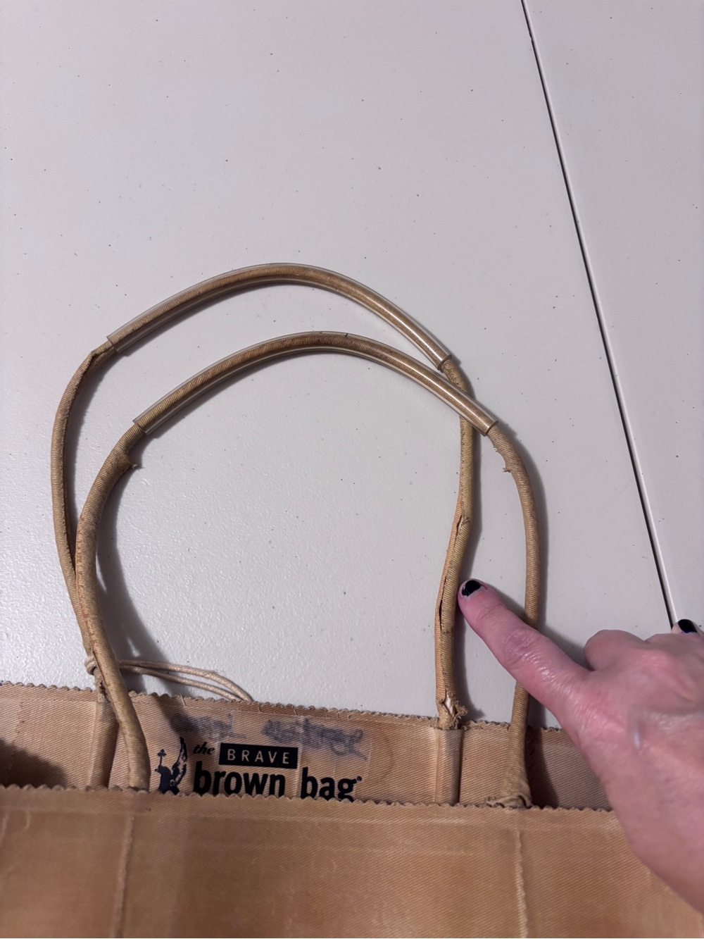 Vintage Brave Brown Bag Shopping Tote Waxed Canvas Original Base & Hang Tag Tan - Picture 9 of 9